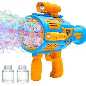 Nicojoy bubble gun with 4 fan drives in front view for dynamic outdoor fun