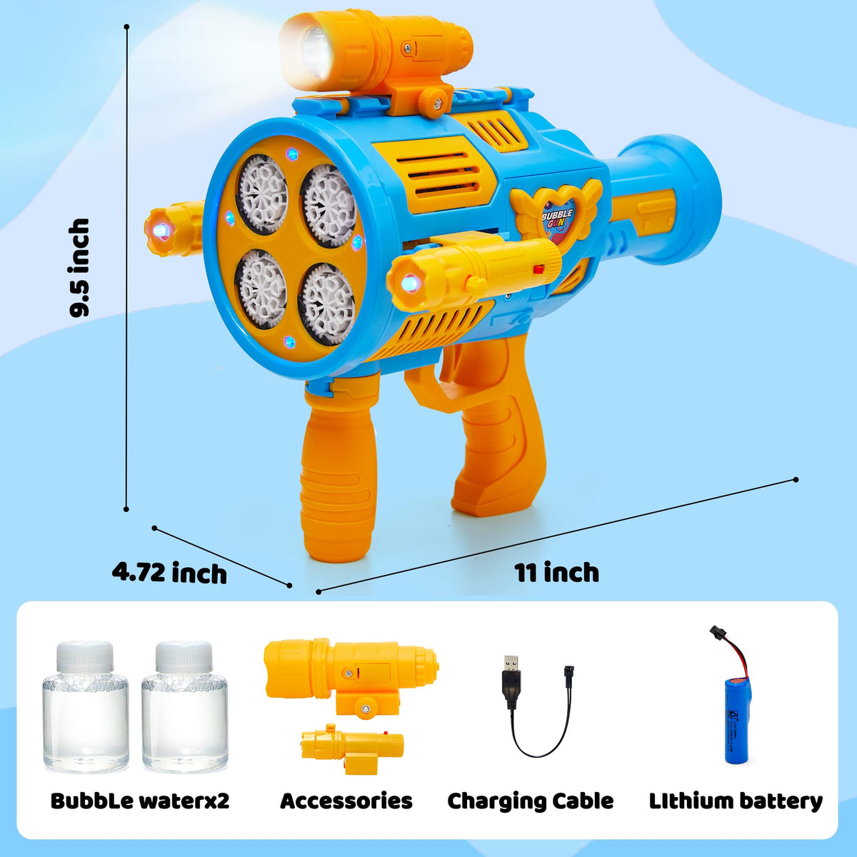Nicojoy rechargeable battery powers extended bubble play