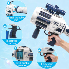 nicojoy Bubble Guns handheld portable design for easy party use anywhere