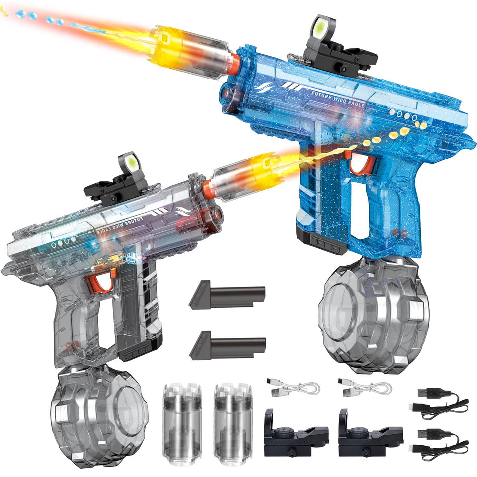 Nicojoy light-up water gun 2-pack for vibrant evening pool battles.