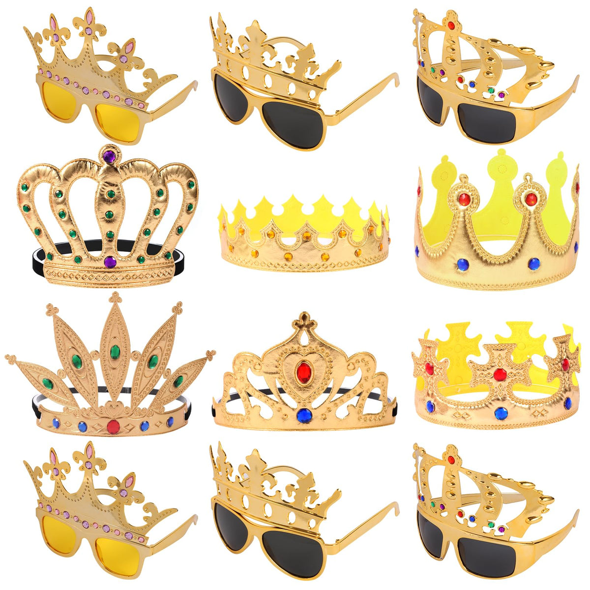 NICOWARM crown glasses set photo props deliver playful royal vibes for parties and photos.