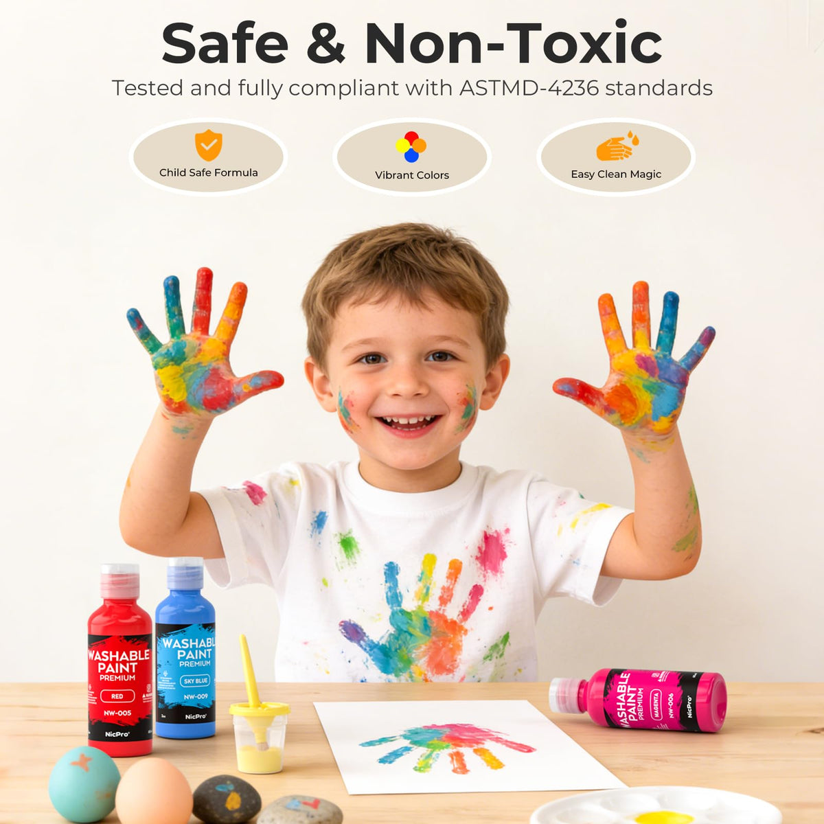 Nicpro paints cups with lids keep colors organized and spill-free for kids.