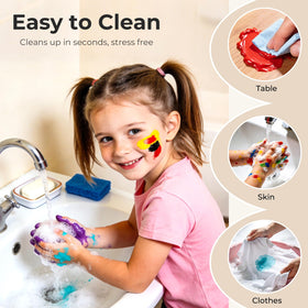 Nicpro brushes with easy-grip handles support confident painting in toddlers.