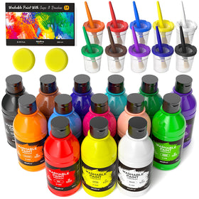 Nicpro 14-color large washable paints ideal for kids' art projects.