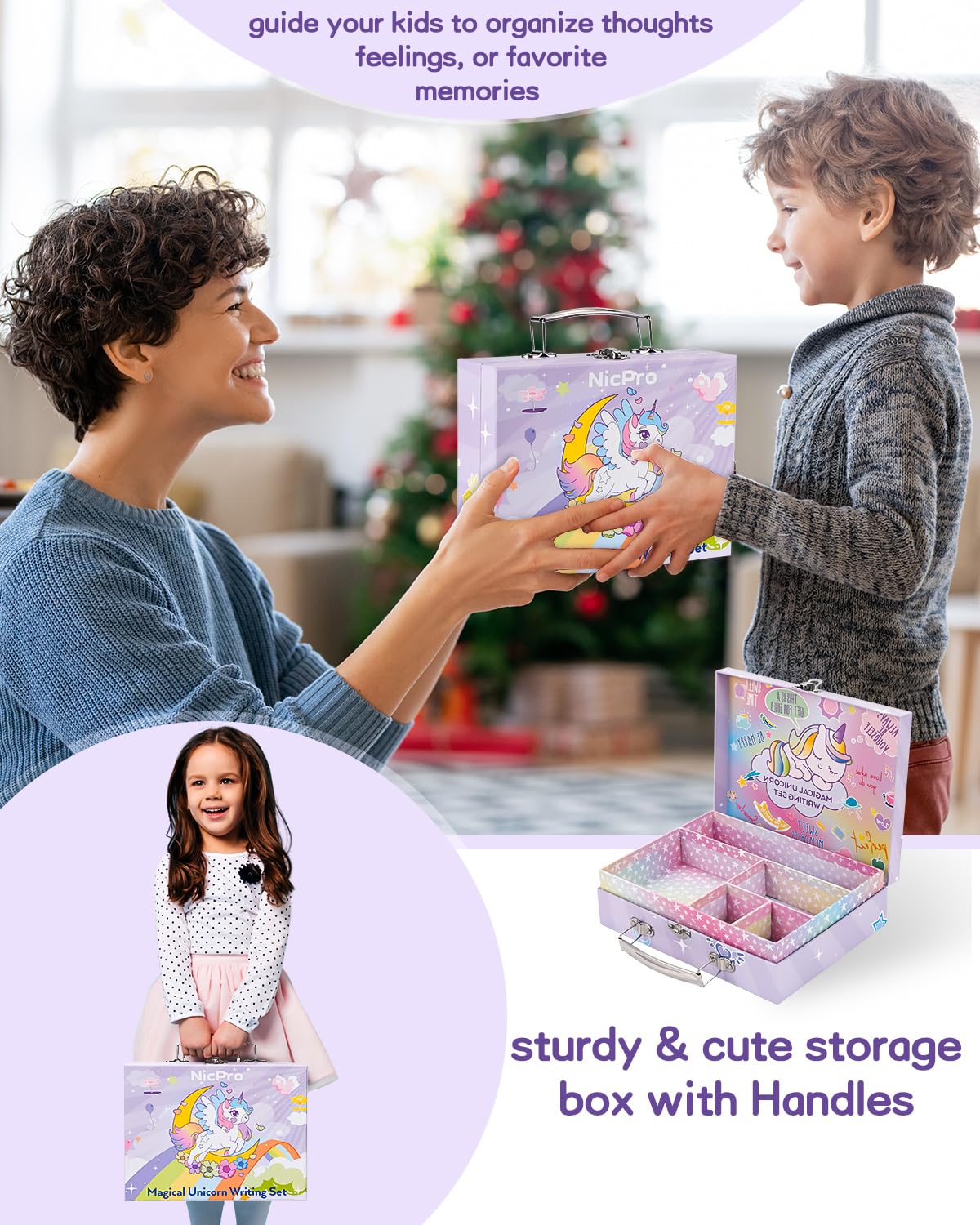 Nicpro unicorn stationery set greeting cards for personal messages and celebrations.