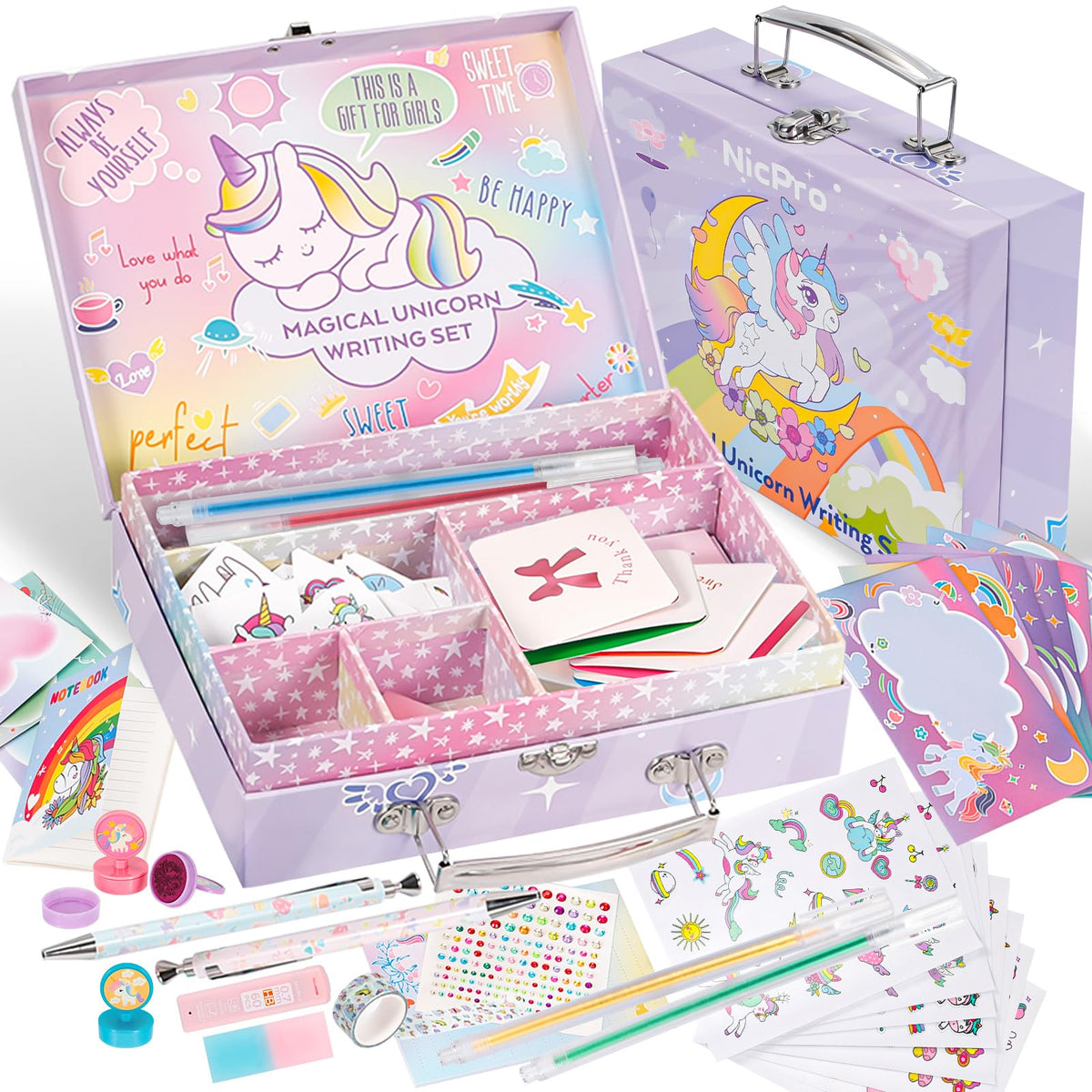 Nicpro unicorn stationery set mechanical pencil with lead refills for precise drawing.