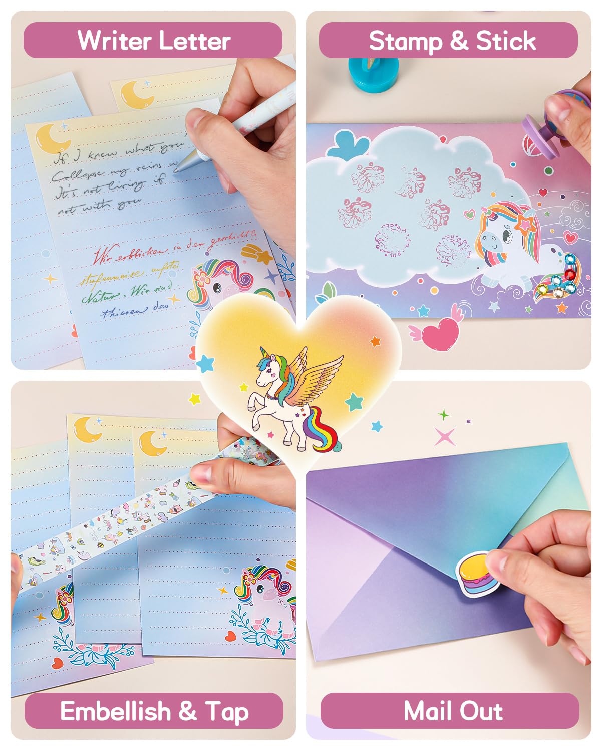 Nicpro unicorn stationery set stickers inspire decorating and imaginative craft projects.