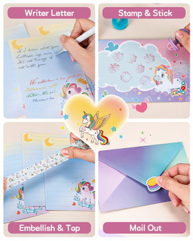Nicpro unicorn stationery set stickers inspire decorating and imaginative craft projects.