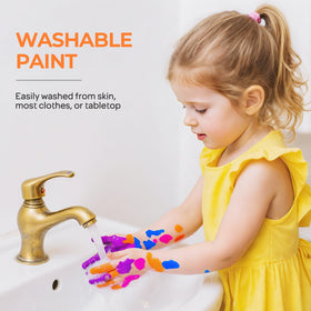 Nicpro washable kids paint; easy cleanup after home arts and crafts.