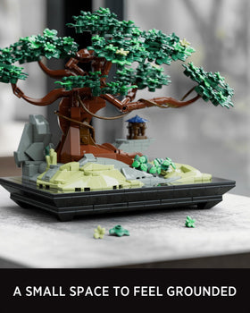 Unboxing view of Nifeliz CHAN Bonsai packaging and assembly steps.