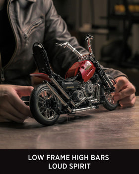 Nifeliz Chopper model chrome parts reflect light for display shine