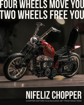 Nifeliz Chopper model engine detail with moving pistons
