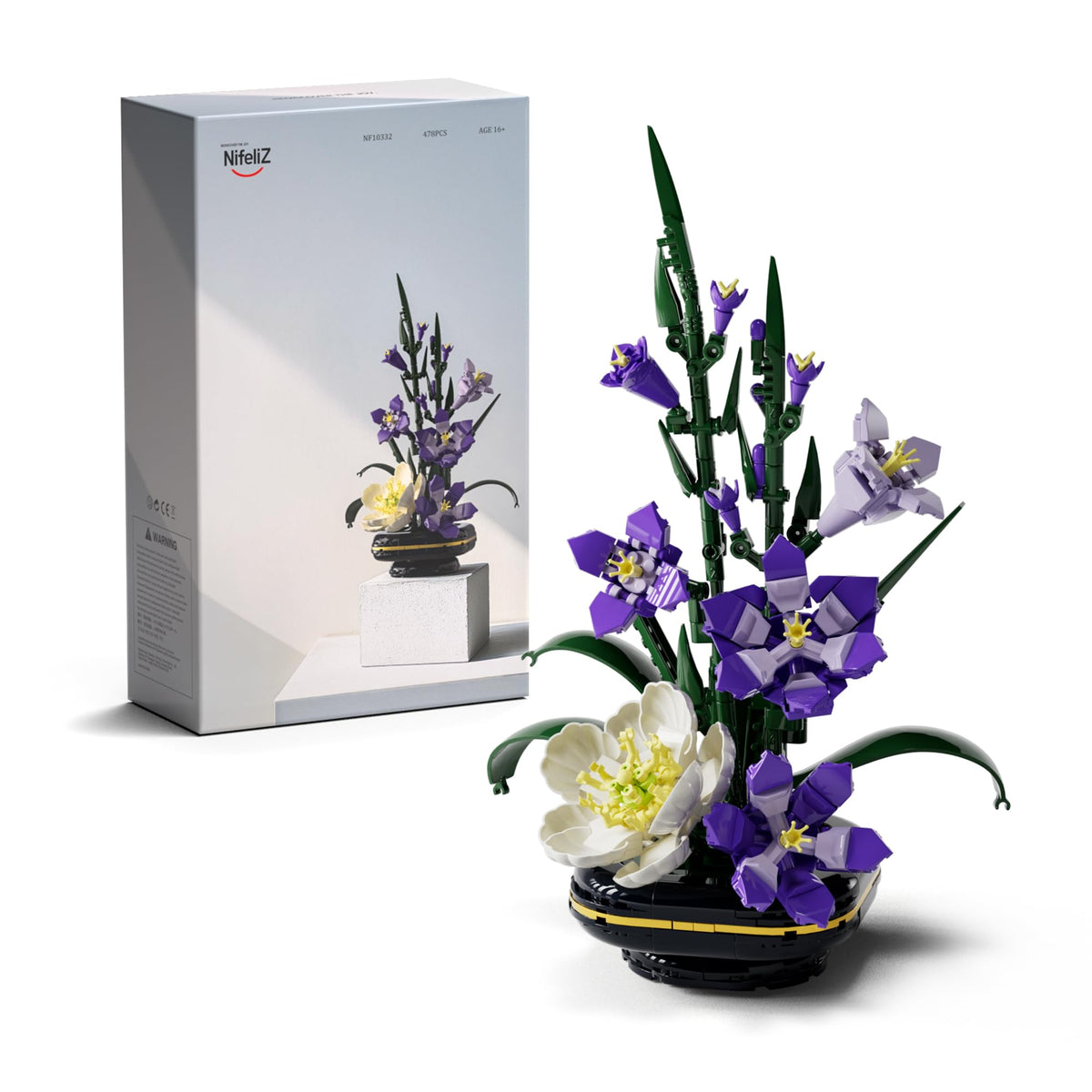 Nifeliz Gladiolus flower building set side view highlights a bold upright decor accent.