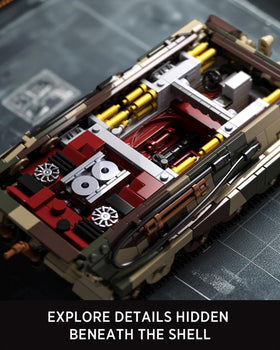Nifeliz King Tiger tank clear sections reveal inner construction.