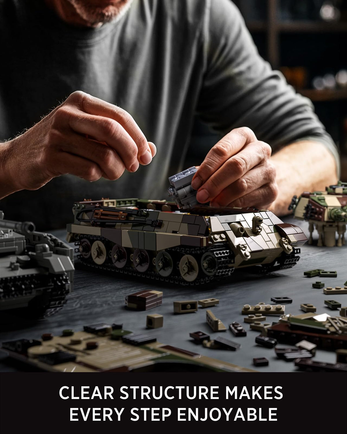 Nifeliz King Tiger tank display-ready model for shelf showcase.