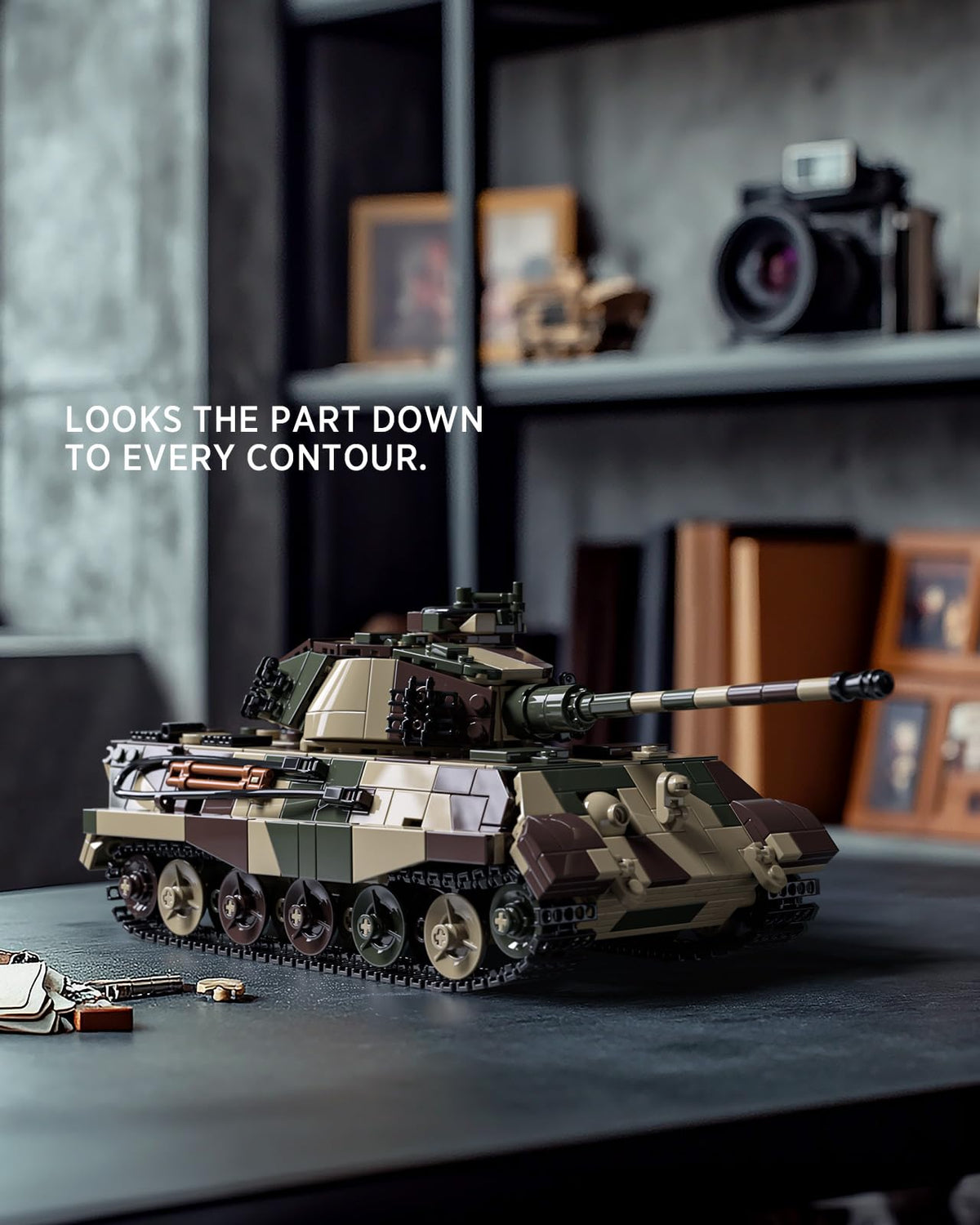Nifeliz King Tiger tank exterior surface details echo authentic WW2 design.