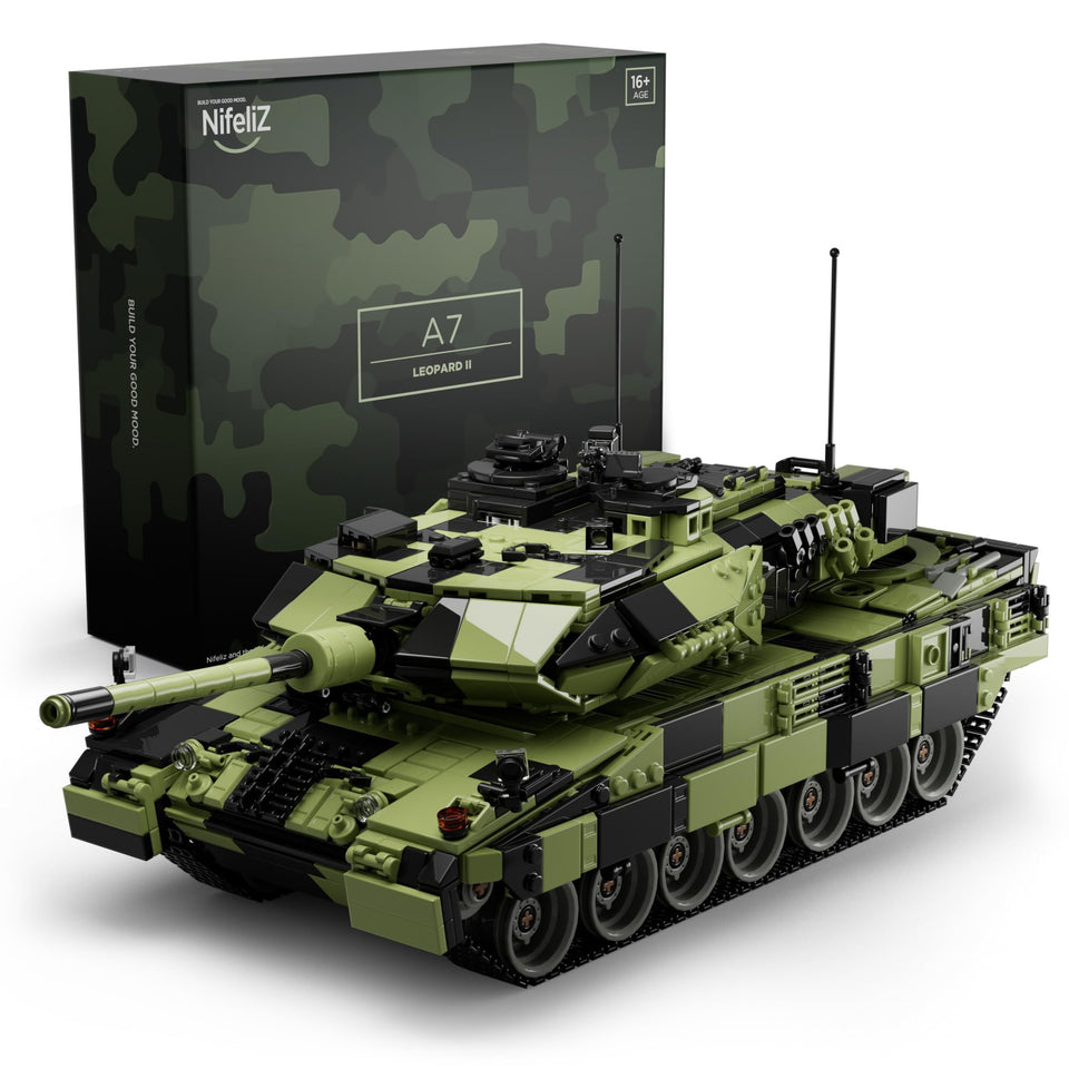 Nifeliz Leopard II A7 Tank camouflage exterior for striking display.