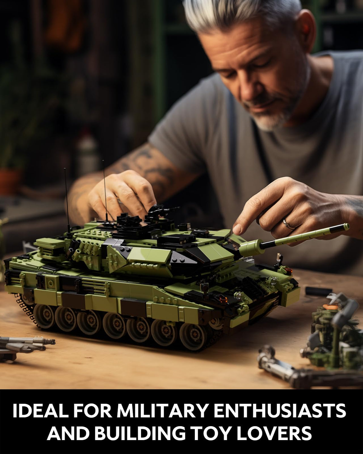 Nifeliz Leopard II A7 Tank step-numbered bags simplify assembly.