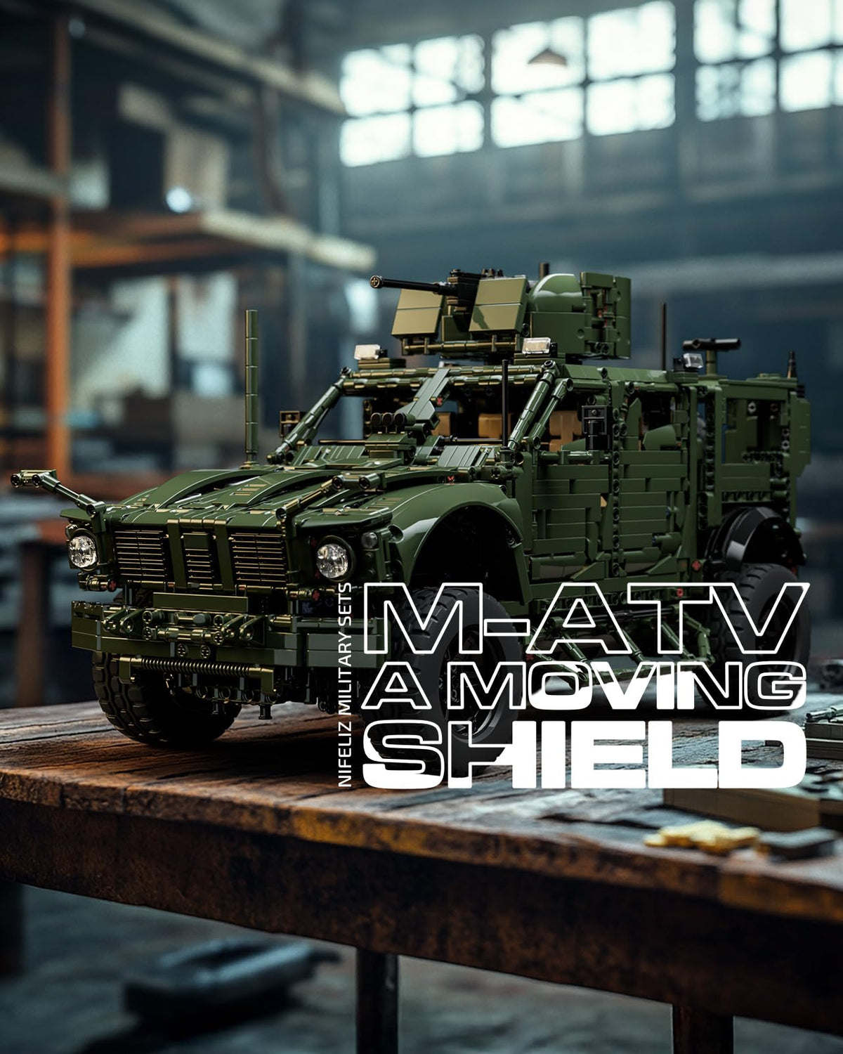 Nifeliz M-ATV rotating rooftop platform enhances dynamic shelf display.