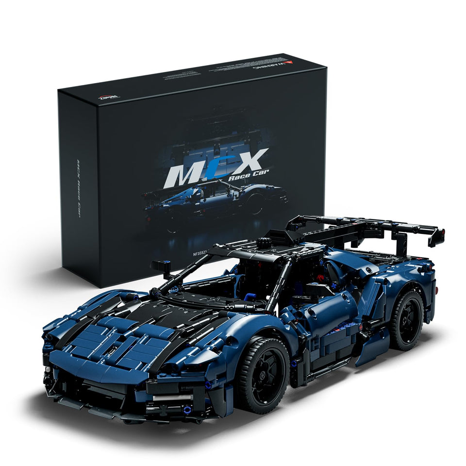 Nifeliz MCX race car model with front doors open for display and interior view