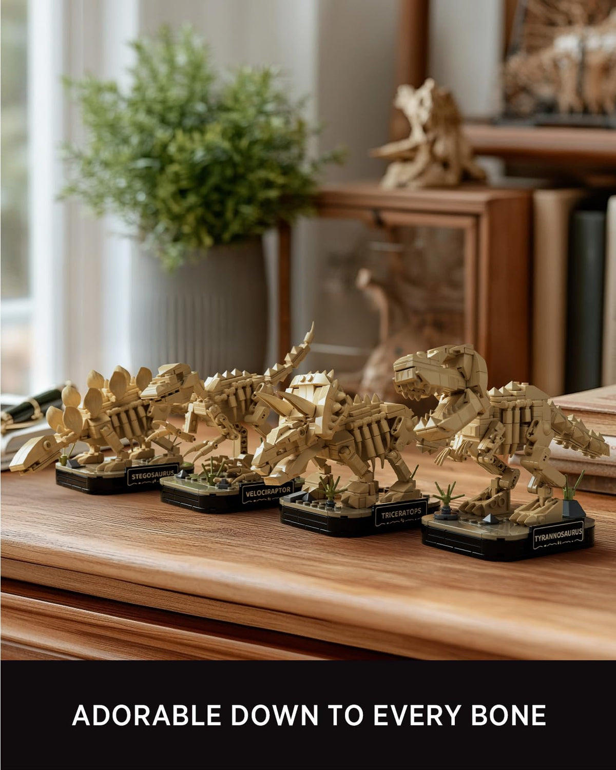 Nifeliz Triceratops mini skeleton for easy shelf decor and casual assembly