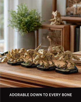 Nifeliz Triceratops mini skeleton for easy shelf decor and casual assembly