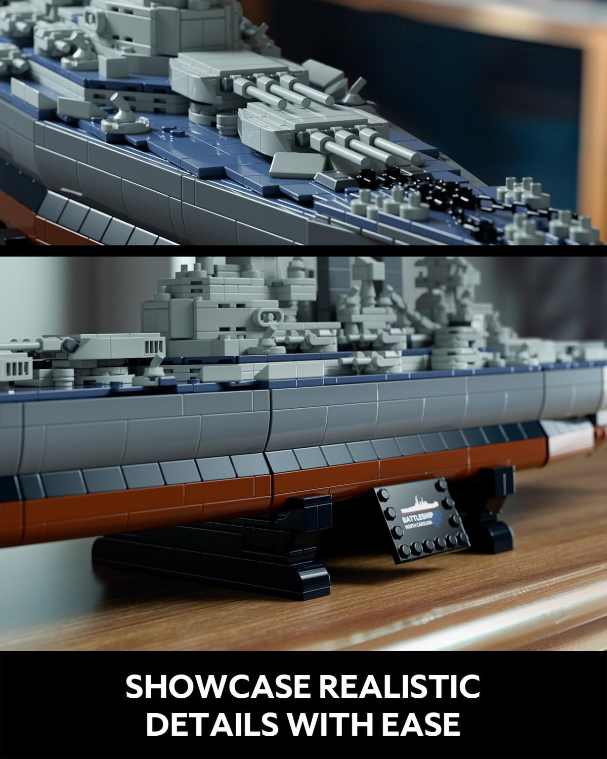 Nifeliz North battleship completed model fits as a striking home centerpiece.