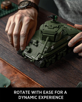 Nifeliz Sherman tank modular build enables step-by-step assembly.