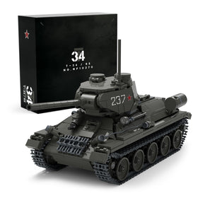 Nifeliz T34/85 tank assembled front view highlighting authentic exterior design for display