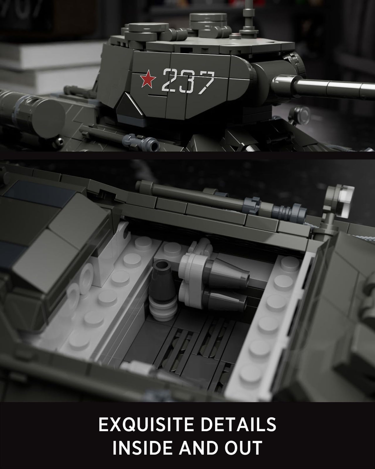 Nifeliz T34/85 tank detachable parts allow interactive customization