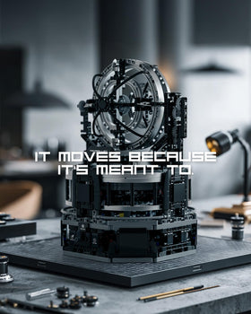 Nifeliz Tourbillon gear-set progression highlights intricate engineering in a home office setting.