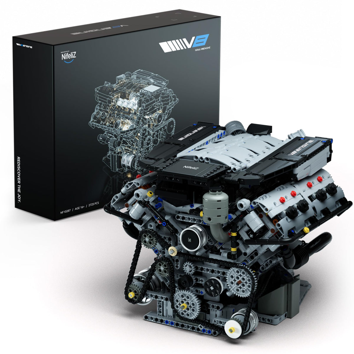Nifeliz V8 Engine Building Set main unit shown for hands-on learning and display.