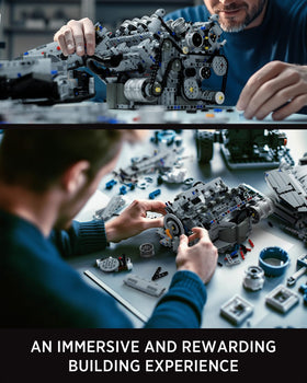 Nifeliz V8 Engine Building Set turbo fan rotation adds realism and dynamic visual appeal.