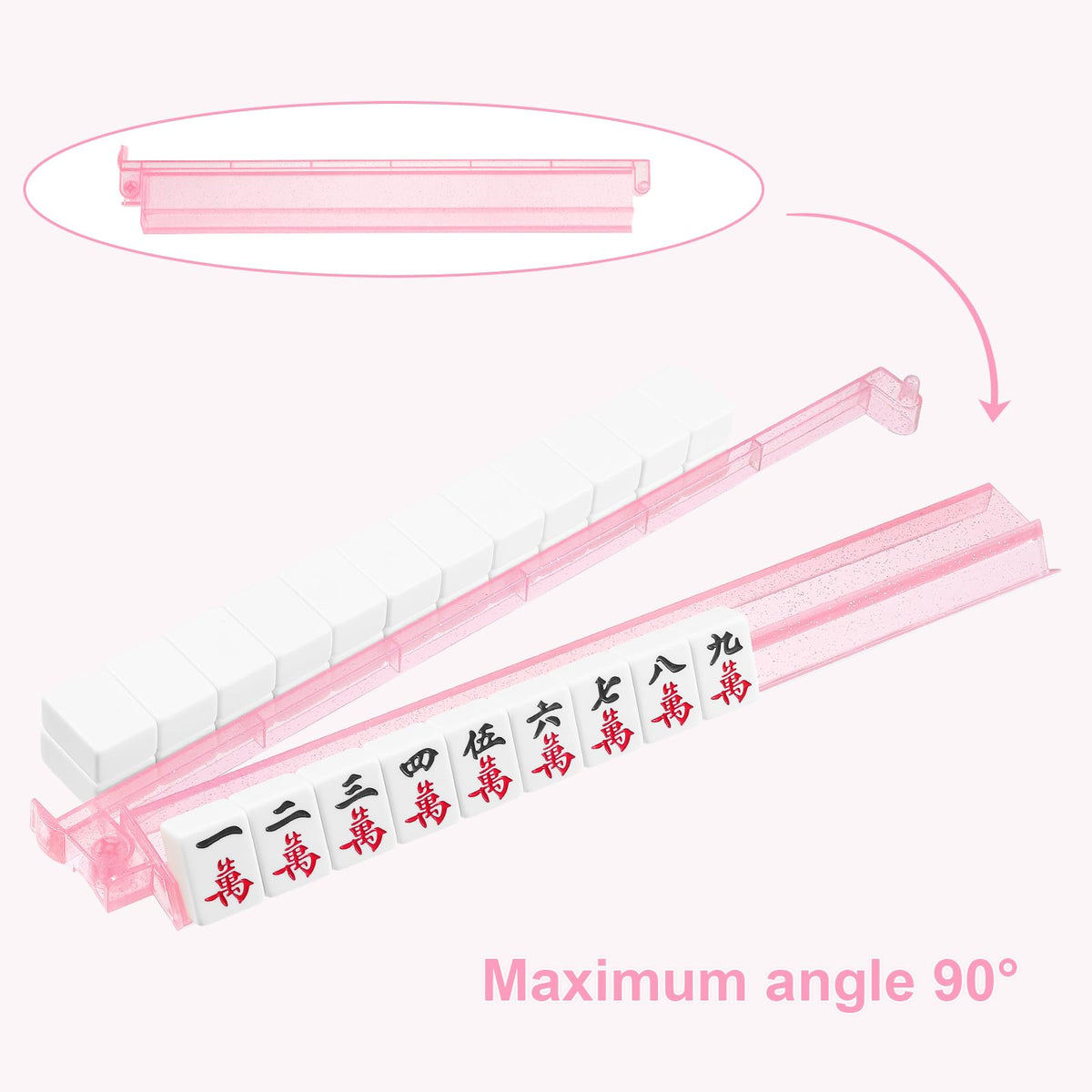 Niflirt glitter pink mahjong racks with pushers keep tiles organized and accessible.