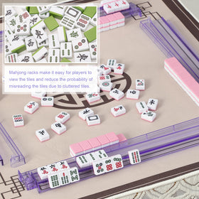 Tabletop mahjong rack setup by Niflirt keeps games organized and inviting.