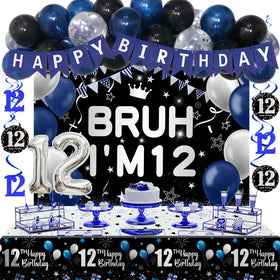 Nigifter 12th birthday banner backdrop for bold party setup