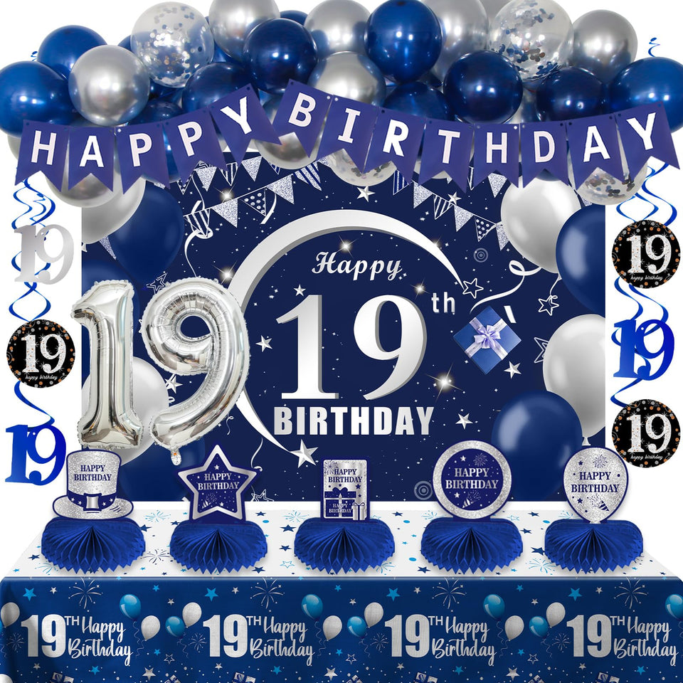 Nigifter 19th birthday balloon clusters for easy indoor celebration setup
