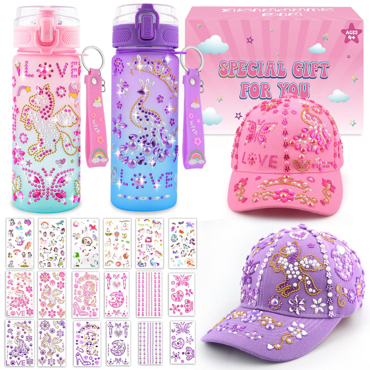 Nigifter 600ml pink water bottle for decorating, kid-friendly and easy to clean.
