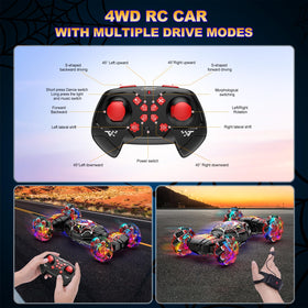 Nikuku Gesture Sensing RC Stunt Car dual-battery system extends playtime