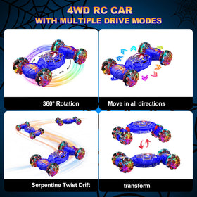 Nikuku RC car with LED lights and music enhancing immersive play.