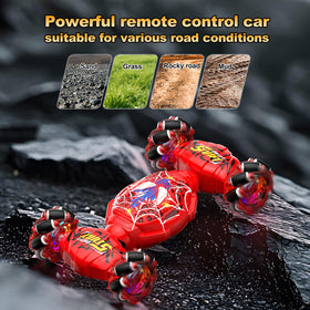 Nikuku spider-design stunt car lights up during spins and jumps.