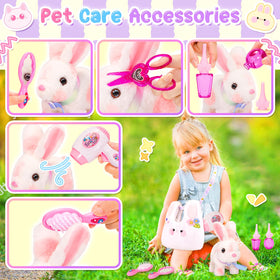 NINAOR bunny ears wiggle detail adds lifelike charm during playtime.