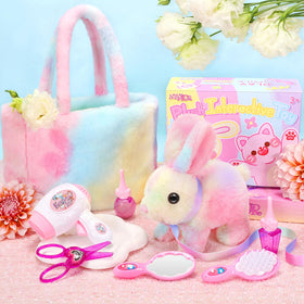 NINAOR plush tote bag with accessories for easy toy organization during travel
