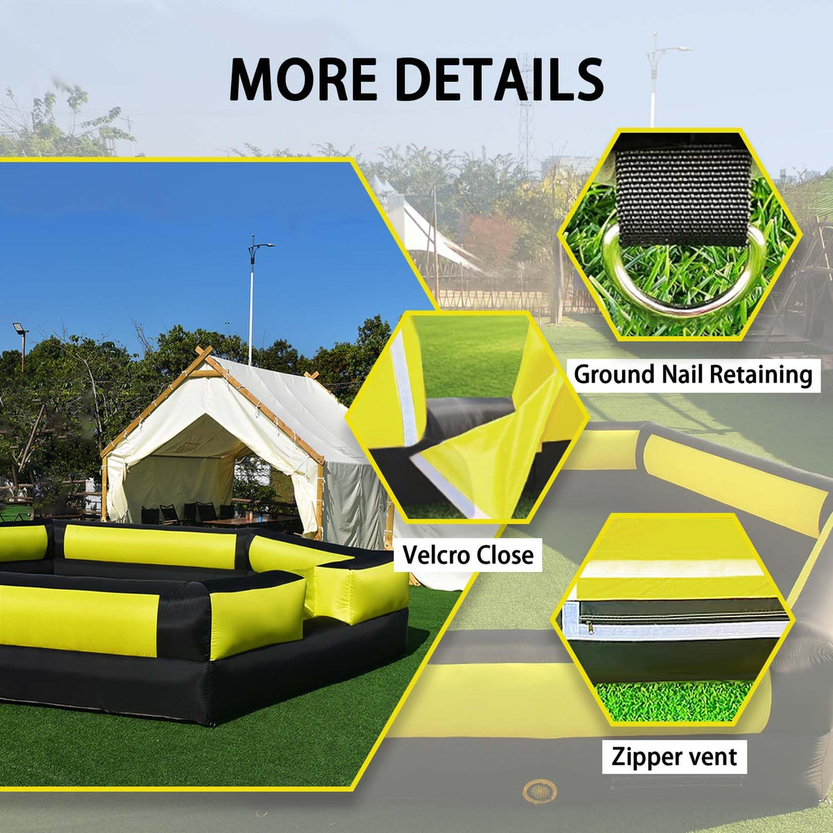 Ninghaovov Gaga Ball Pit side vent and zipper for quick deflation and packing.