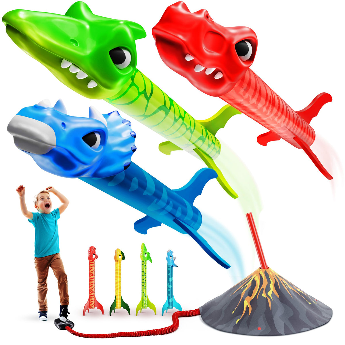 Ninja Blast dino-launcher set assembled for easy backyard adventures.