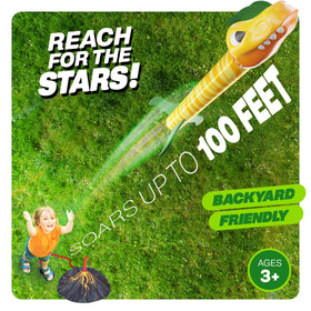 Ninja Blast dino rockets in four colors for vibrant skyward fun.