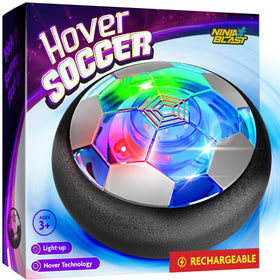 Ninja Blast hover soccer ball lights up for safe indoor play