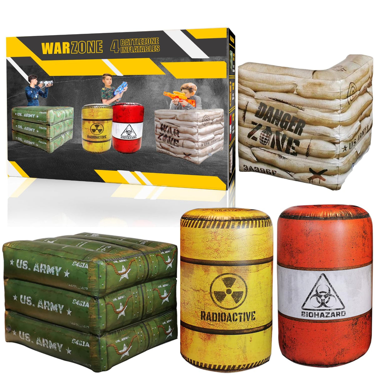 NINOSTAR red barrel inflatable for dramatic indoor or outdoor battles