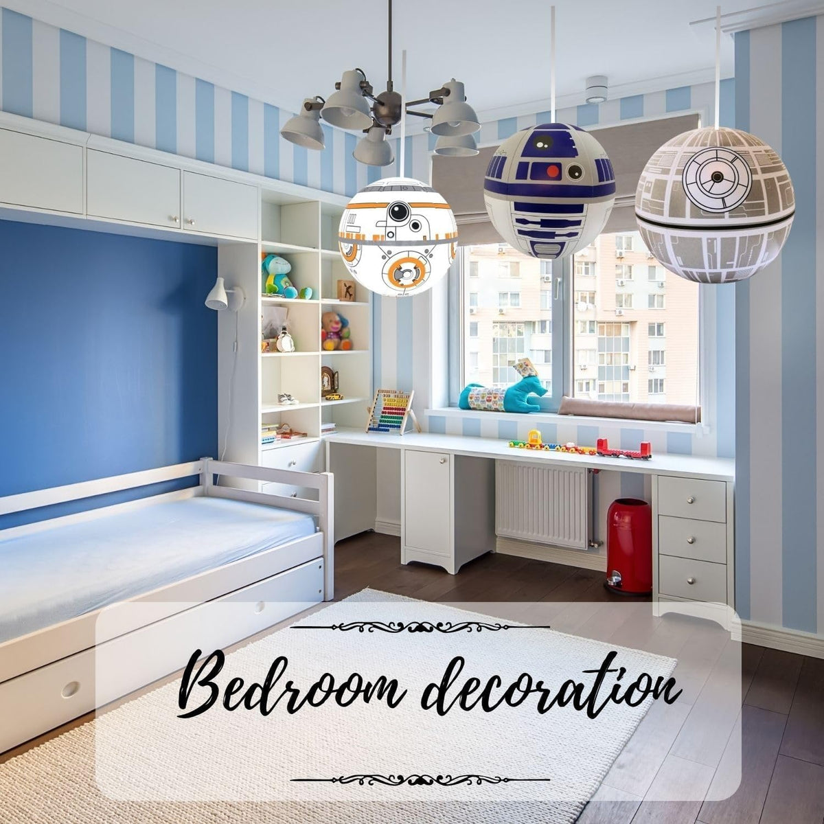 NINOSTAR Galactic inflatable ball enhances indoor décor and play spaces.