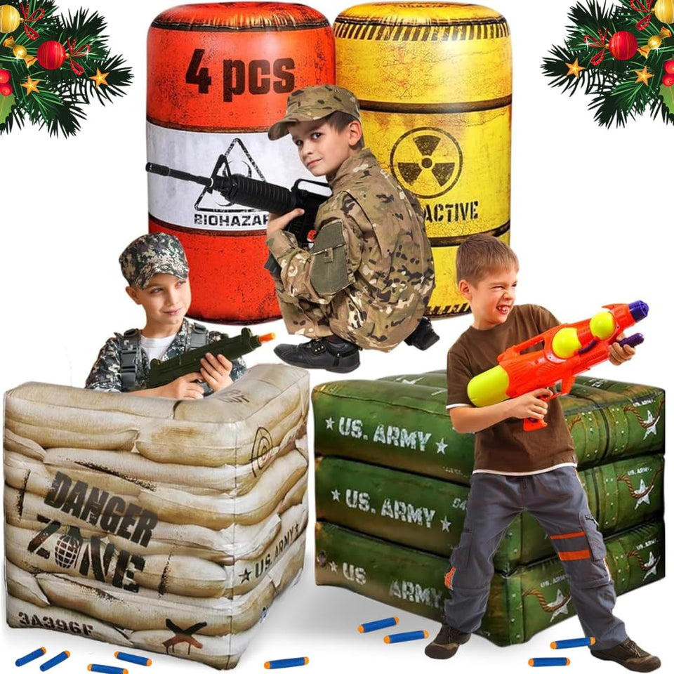 NINOSTAR red barrel battlefield for dynamic outdoor play and easy target practice
